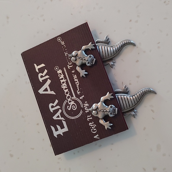 JJ Jonette Jewelry - JJ Jonette Pewter 3D Alligator 🐊 Pierced Earrings